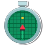 Ícone de radar verde com alvo vermelho