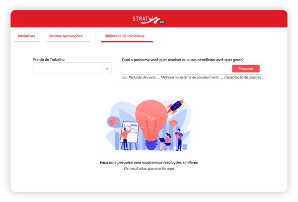 Business Transformation: tela do produto